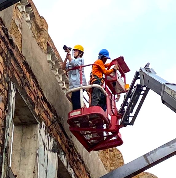 Ângulos inimagináveis do passo a passo da reconstrução do complexo Booth Line