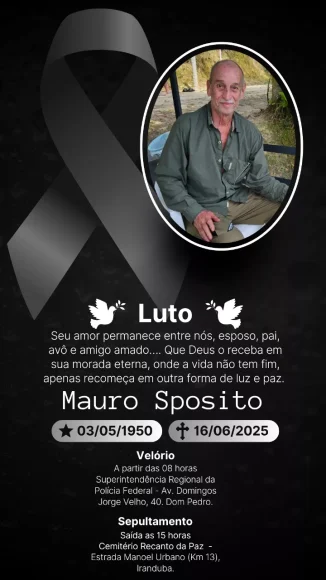 Mauro Sposito, ex-superintendente da PF no Amazonas, morre aos 75 anos em Manaus - 02 41.jpg Mauro Sposito, ex-superintendente da PF no Amazonas, morre aos 75 anos em Manaus - 02 41.jpg