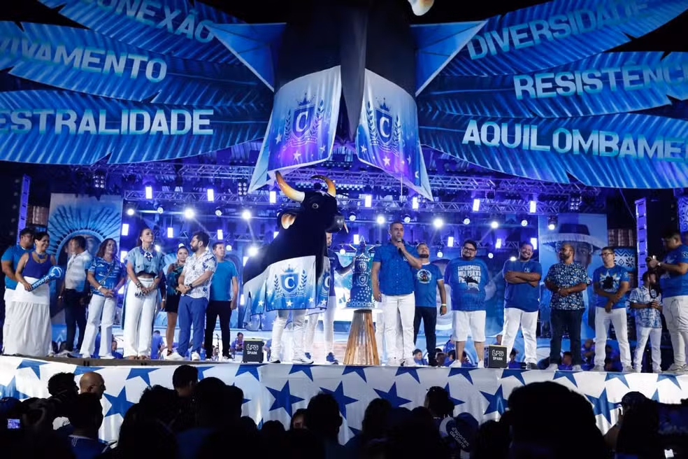 Boi Caprichoso anunciou o tema para o Festival de Parintins 2026 durante celebração de aniversário neste fim de semana. — Foto: Michel Amazonas