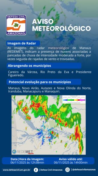 Previsão indica forte temporal em Manaus nesta quinta-feira (6) - temporral 1 Previsão indica forte temporal em Manaus nesta quinta-feira (6) - temporral 1