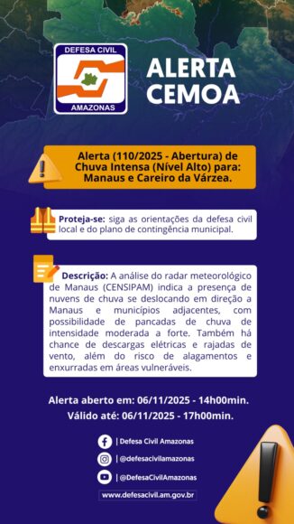 Previsão indica forte temporal em Manaus nesta quinta-feira (6) - temporral 2 Previsão indica forte temporal em Manaus nesta quinta-feira (6) - temporral 2