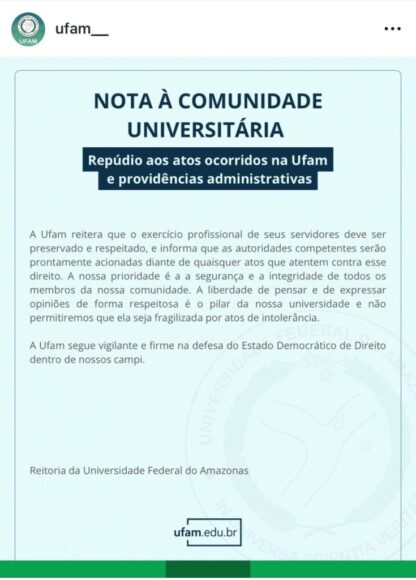 Ufam repudia confusão em campus e anuncia investigação - WhatsApp Image 2026 05 06 at 13.13.22 735x1024 1