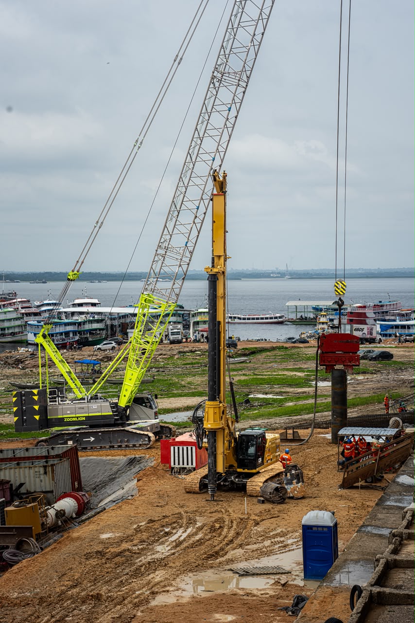 Eduardo Braga e ministro de Portos acompanham avanço das obras do novo Porto da Manaus Moderna - porto novo